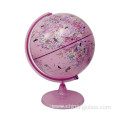 Detailed World Map Pink Globe of Earth